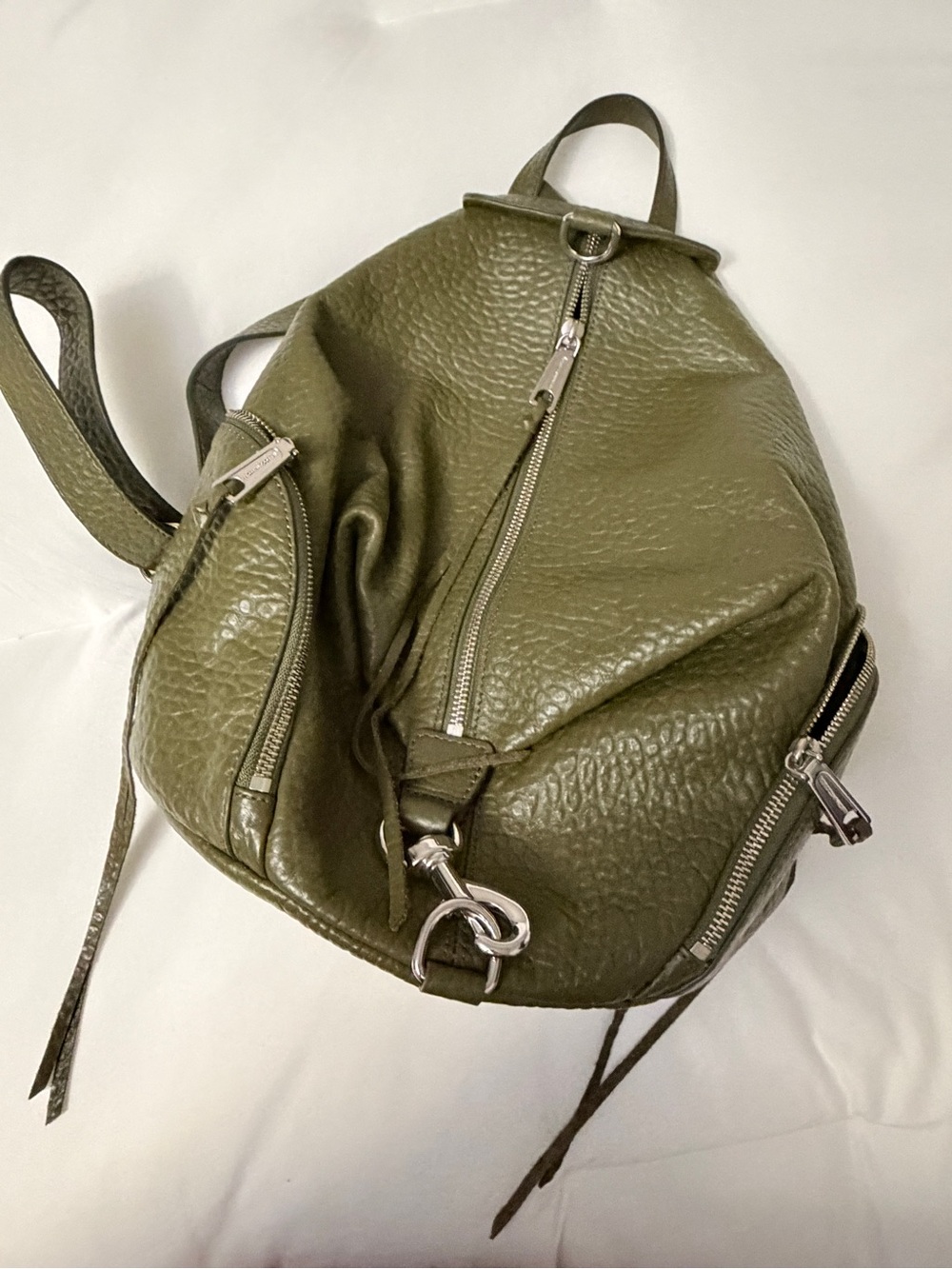 REBECCA MINKOFF LARGE JULIAN BACKPACK - LEATHER - Green Olive - Retail $348